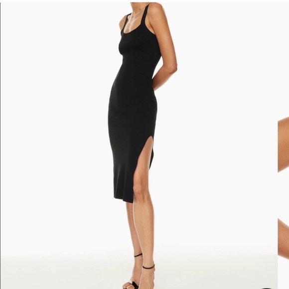 NWT Aritzia Babaton Chase Bodycon Knit Black Noir Midi Dress - Picture 13 of 13